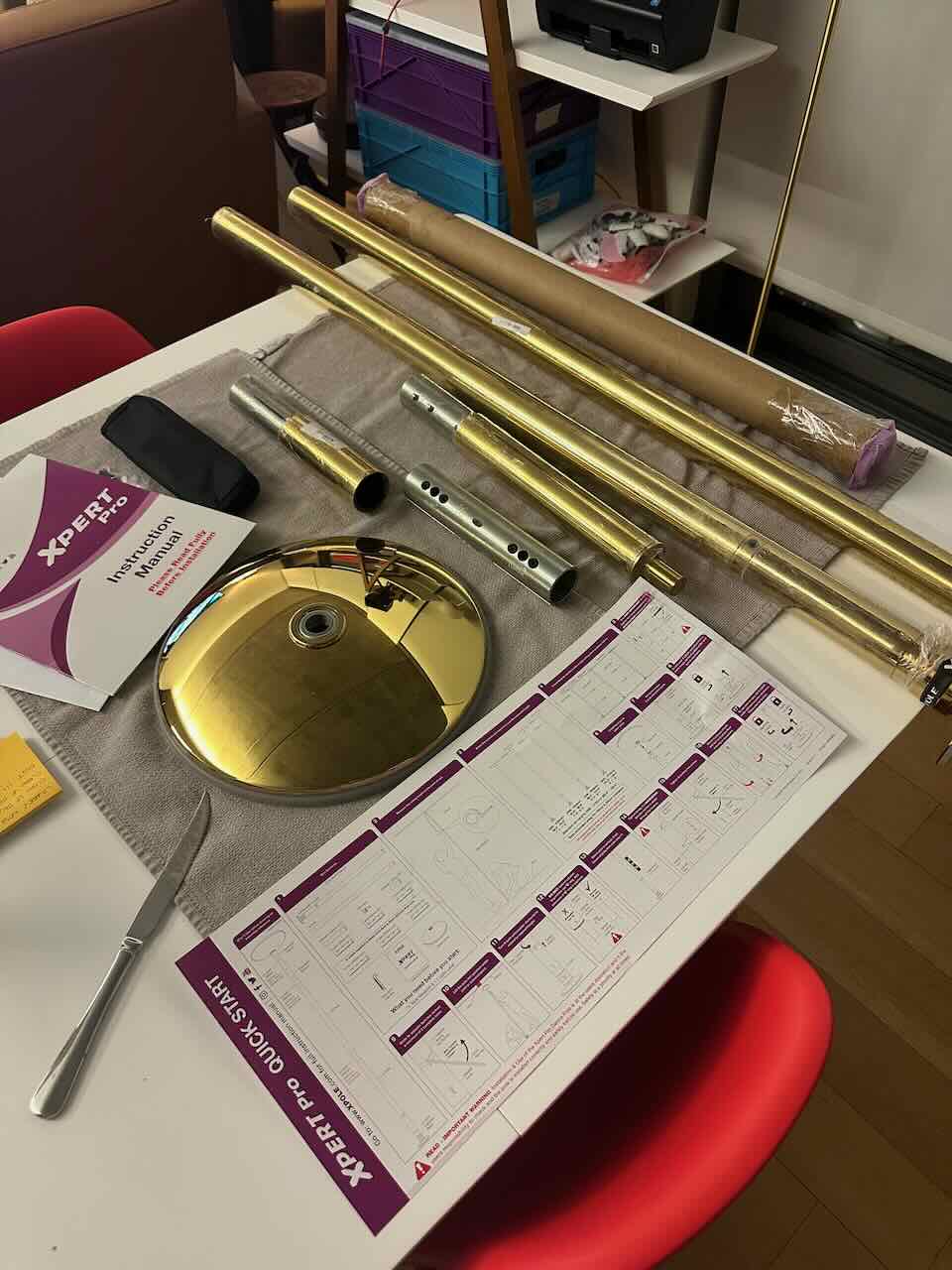 X-Pole Xpert Pro, Dance Pole, 40mm (Requires Extension) Brass
