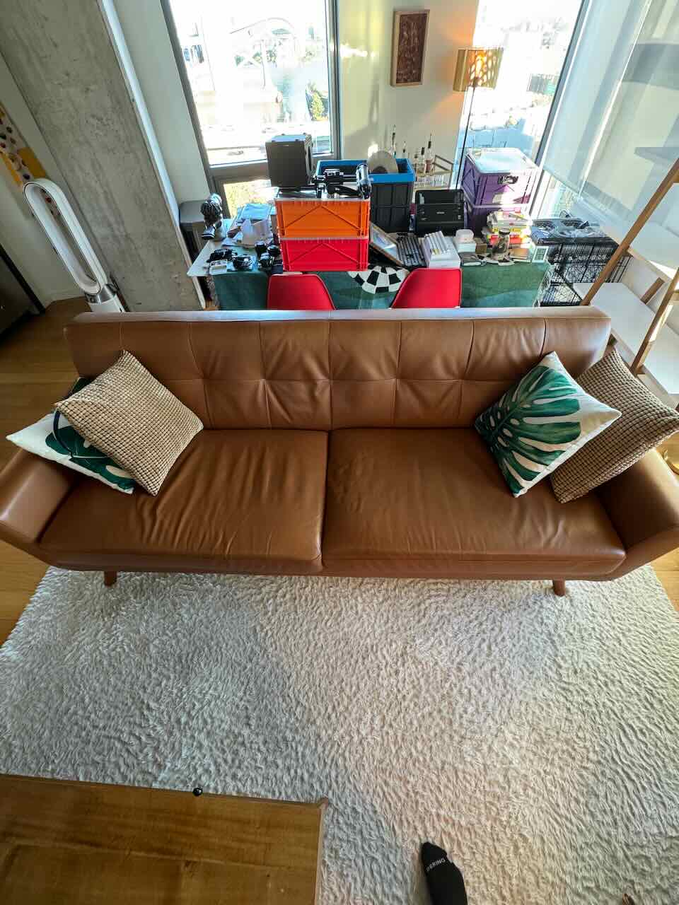 Acevedo Genuine Leather 90" Square Arm Sofa by AllModern